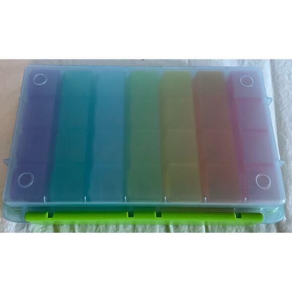 Auvon 7 Day Weekly Medication Pill Organizer Storage Container Box 4 Times A Day - Picture 4 of 6